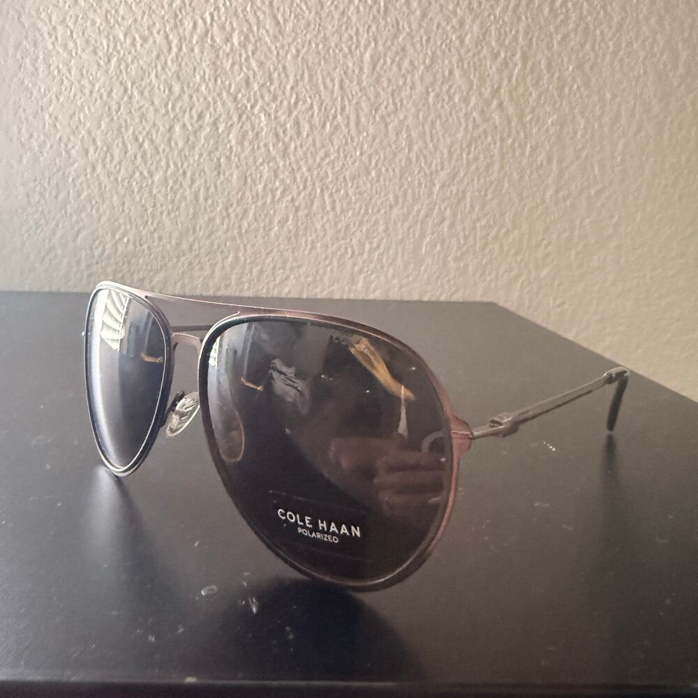 Cole Haan Polarized Aviator Sunglasses Brown CH8007 308 OLIVE
